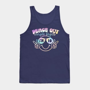 Peace Out Single Digits I'm 10 Pastel Tie Dye Shirt Birthday Girl Tank Top